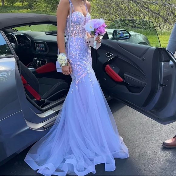 Cinderella Ladivine Lavender Strapless Gown - Picture 3 of 7